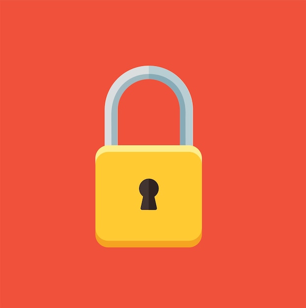 padlock icon flat design