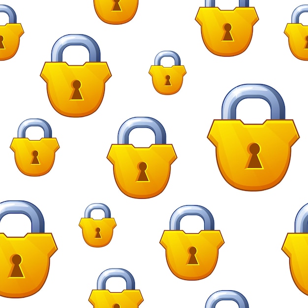 Padlock seamless pattern Lock padlock Vector background