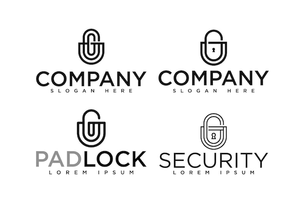 padlock and security logo and icon