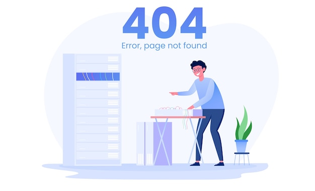 Page 404 error  server and network administrators maintenance illustration