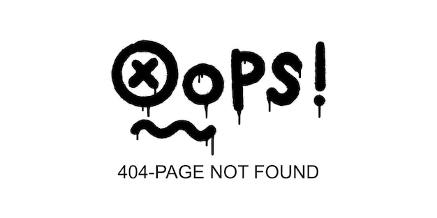 Page Not Found Error 404 System updates uploading computing operation installation programs system maintenance graffiti sprayed Page Not Found Error 404 isolated on white background