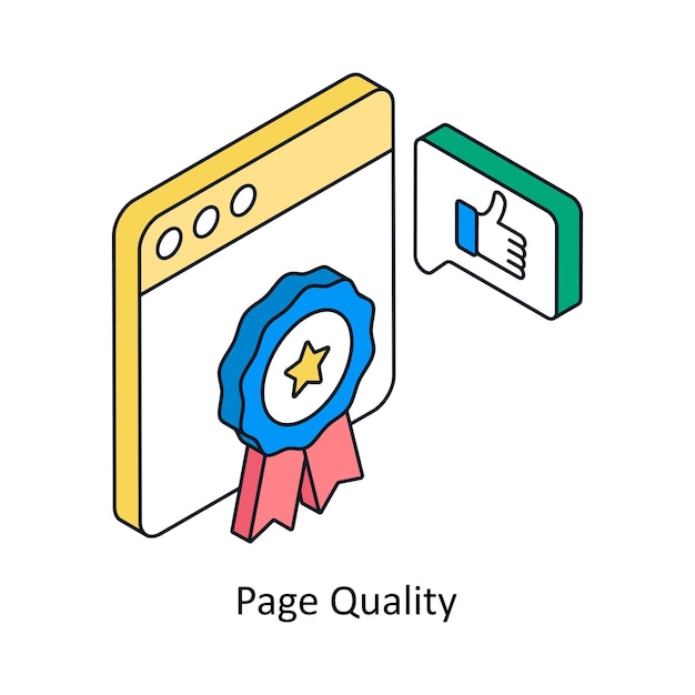 Vector page quality isometric style icon symbol on white background eps 10 file