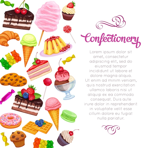 Page  with confectionery and sweets