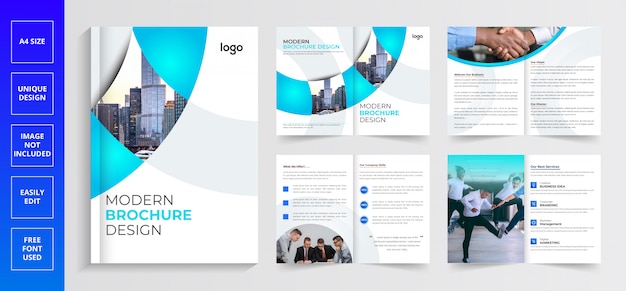 pages company profile brochure, Modern brochure design template