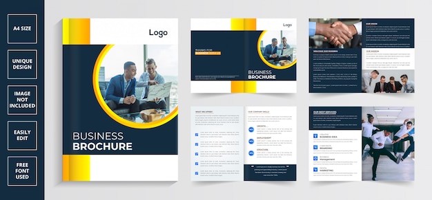 pages company profile brochure, Modern brochure design template