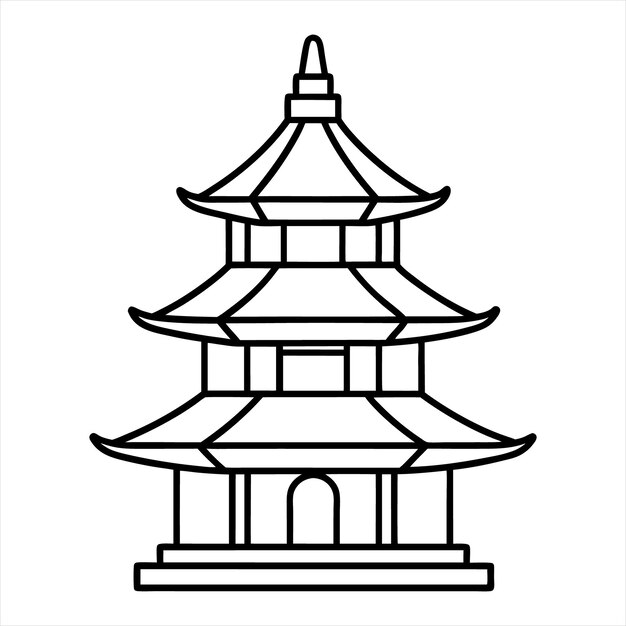 Vector pagoda art vector illustration