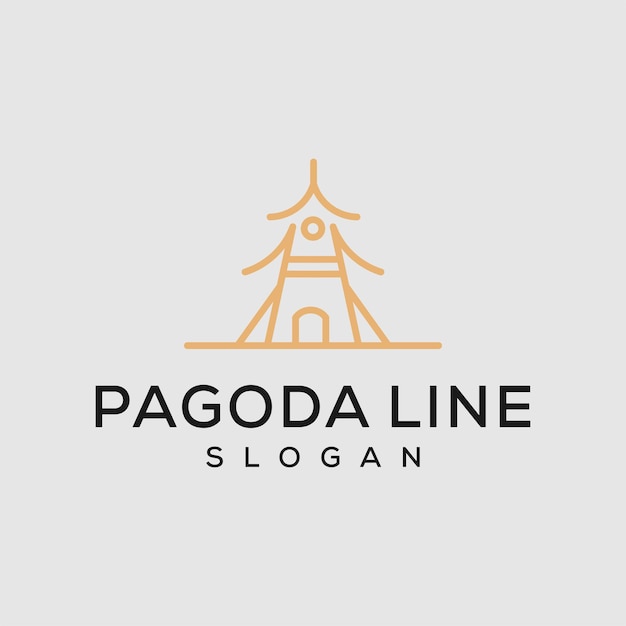 Pagoda logo linear style icon