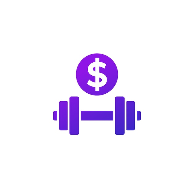 Paid workout training icon on white