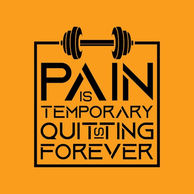 Pain Is Temporary Quitting Is Forever Fitness Gym Muscle Workout Motivation Quote typography Poster