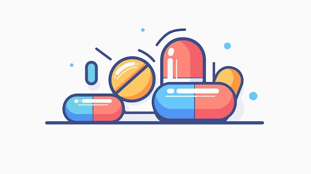 Painkillers Icon Line Vector Illustration with P Conceptual Medication Symbol in Minimalist Style