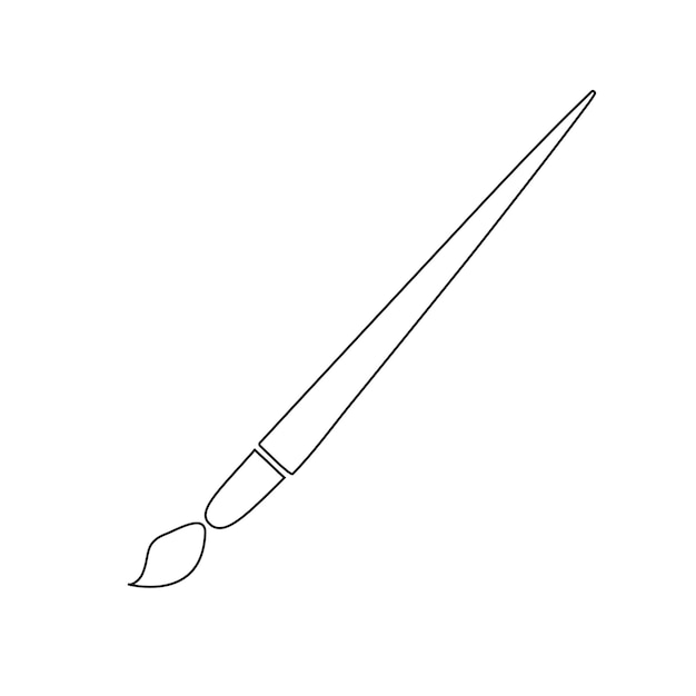 Paint brush black and white illustration isolated on white background