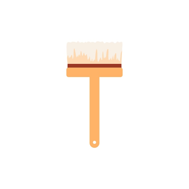 Paint brush or broom for archeological excavation vector illustration isolated.