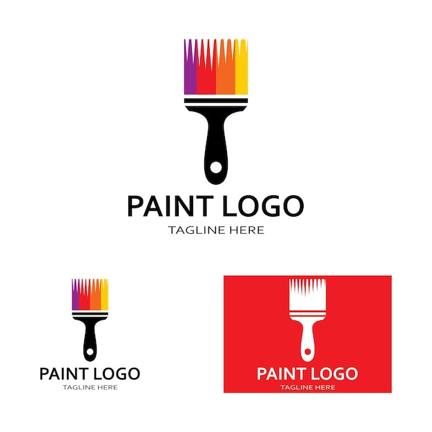 Paint brush logo and symbol vector image