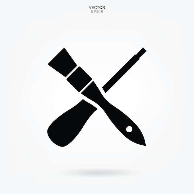 Paint brush and Screwdriver icon. Craftsman tool sign and symbol. Vector illustration.