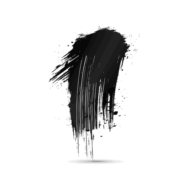 Paint brush shape grunge organic blob charcoal irregular stain black stroke spot isolated on white background Abstract ink vector illustration