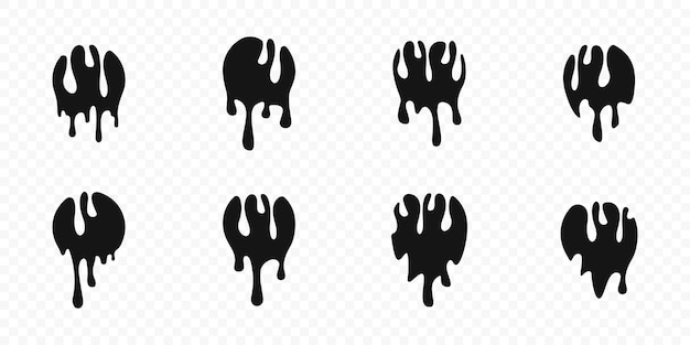 Paint drop vector icons Ink drops and splashes Paint drop shapes collection Vector graphic