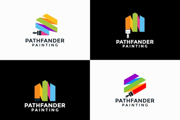 Paint house logo collection with modern creative abstract vector