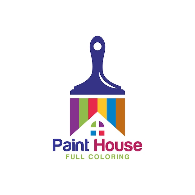 Paint house logo design vector template The concept for home decoration building house constructi