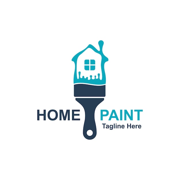 Paint house logo Home Painting Service Brush with home