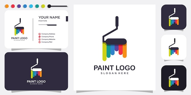 Paint logo abstract with modern concept Premium Vector