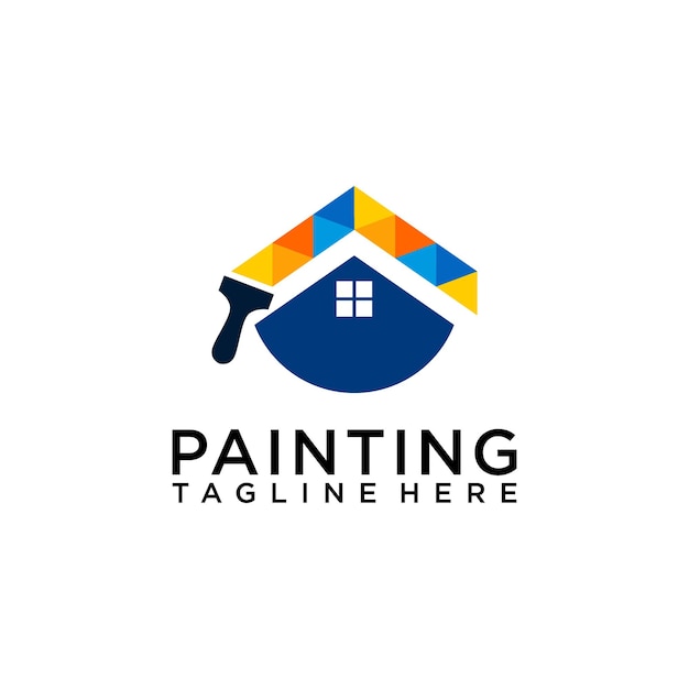 Paint logo concept isolated in white background