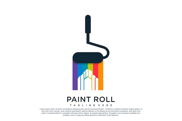 Paint logo design template with creative unique concept Premium Vector