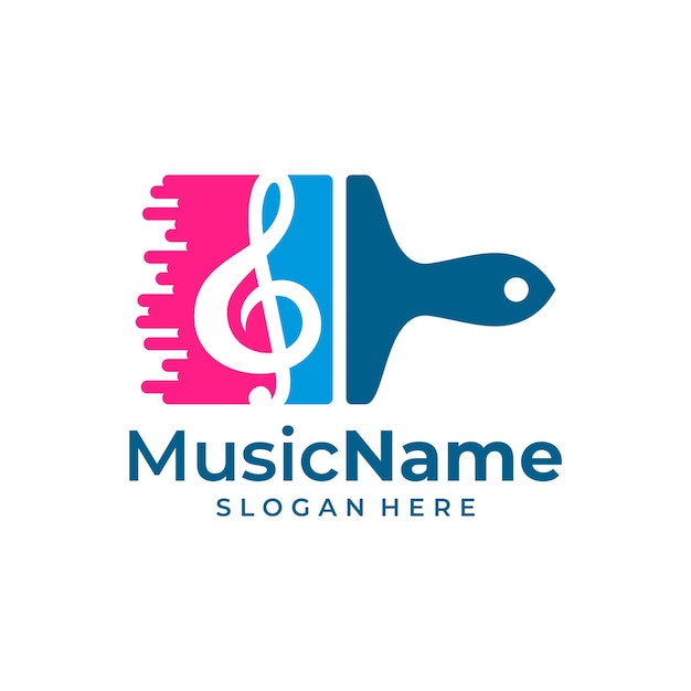 Paint Music Logo Vector Music Paint logo design template