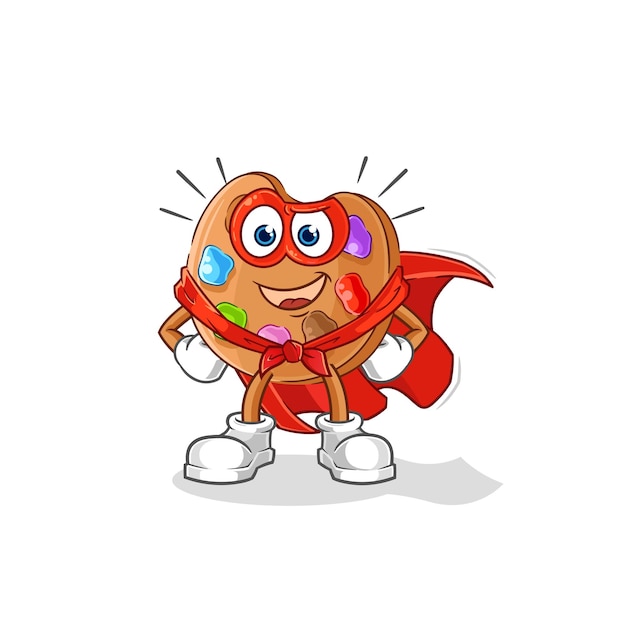 Paint palette heroes vector cartoon character