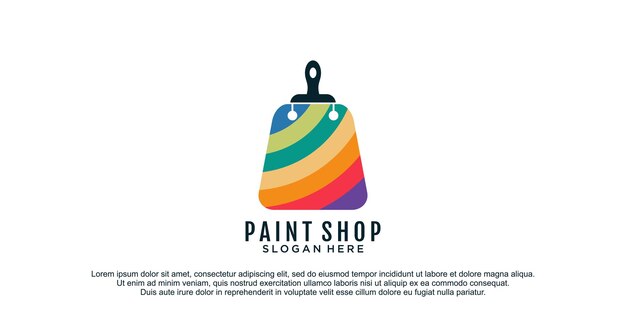 Paint shop logo with creative unique design vector icon illustration