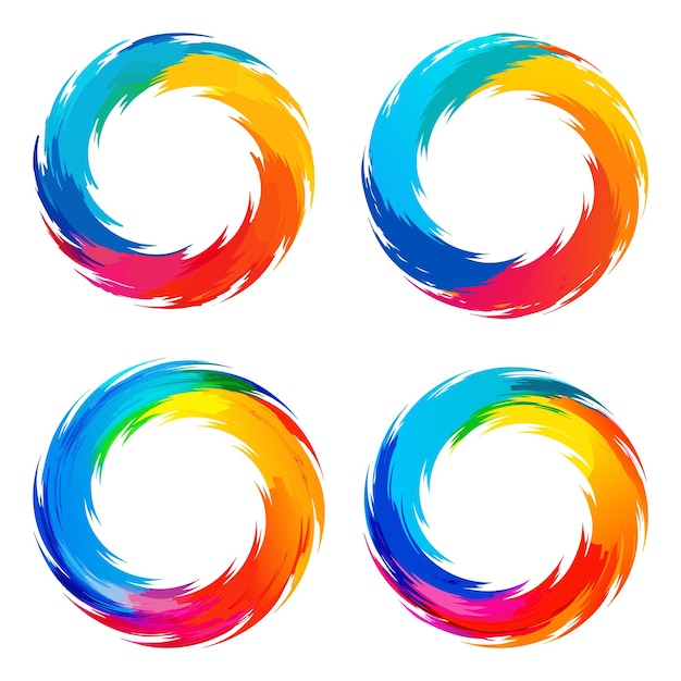 Vector paint stroke circle element ai generated