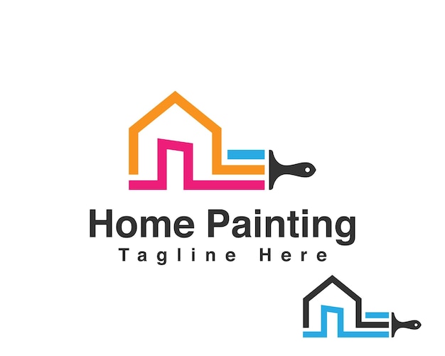 Paint Work and House Painting Service Company Logo Design Concept