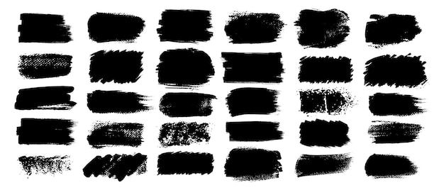 Paintbrush vector collection Grunge elements Brush stroke ink paint brush grunge lines