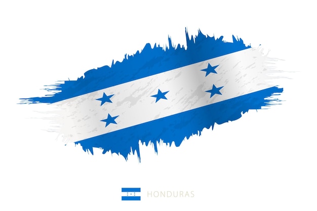 Painted brushstroke flag of Honduras with waving effect