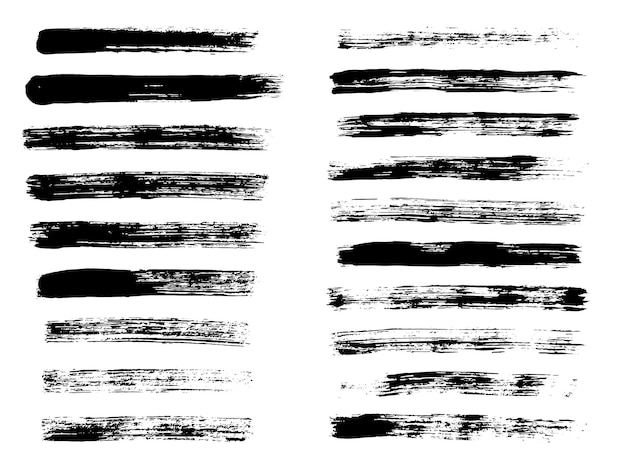 Painted grunge stripes black labels background paint texture brush strokes vector handmade design el...