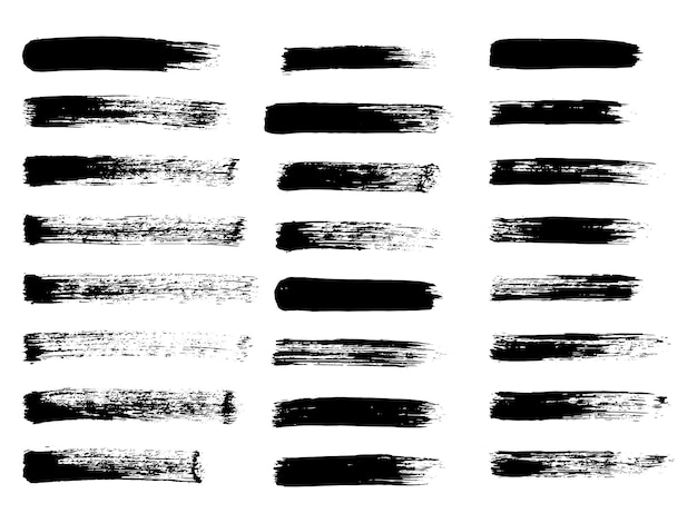 Painted grunge stripes black labels background paint texture brush strokes vector handmade design el...