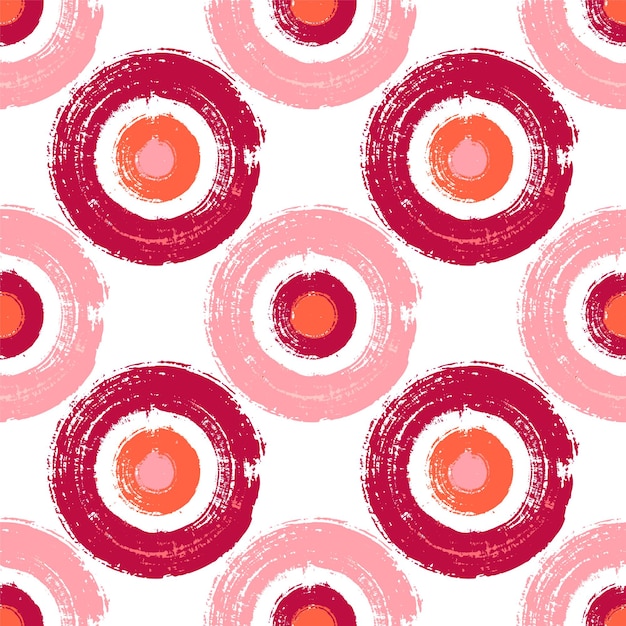 Painted round shapes seamless pattern graphic design