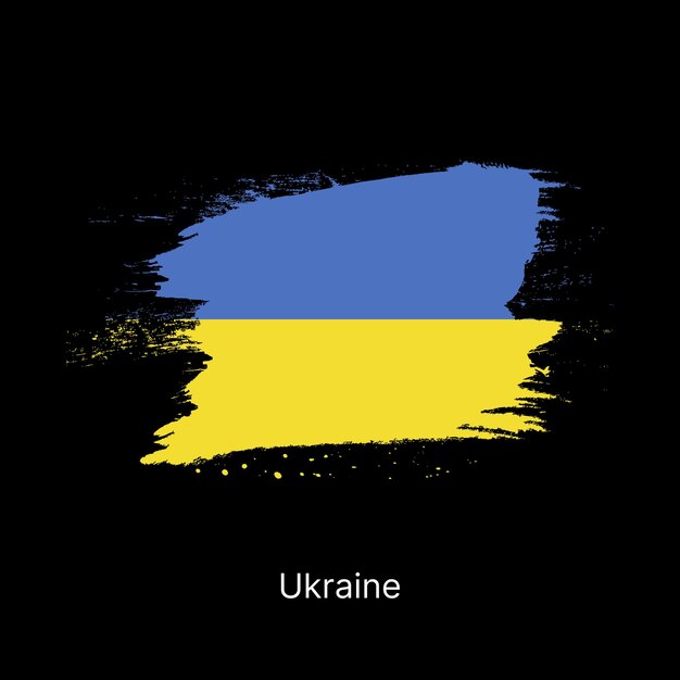 Painted Ukrainian flag