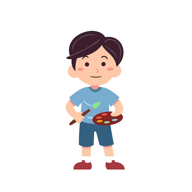 Painter kid illustration