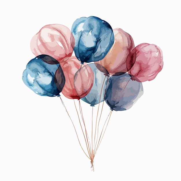 Vector a painting of balloons with the words  blue pink and pink