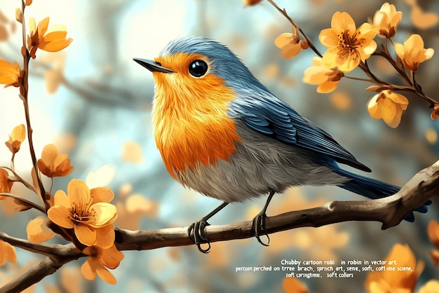 a painting of a bird on a tree branch with the words  bird  on it