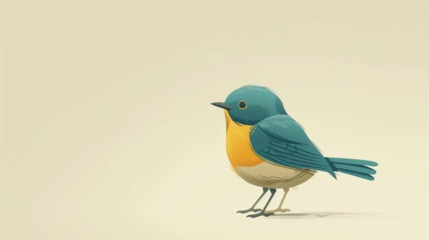 Vector a painting of a bird with a yellow and blue body and a yellow bird with a blue beak