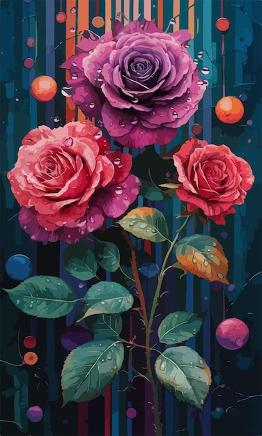 a painting by person of roses by person