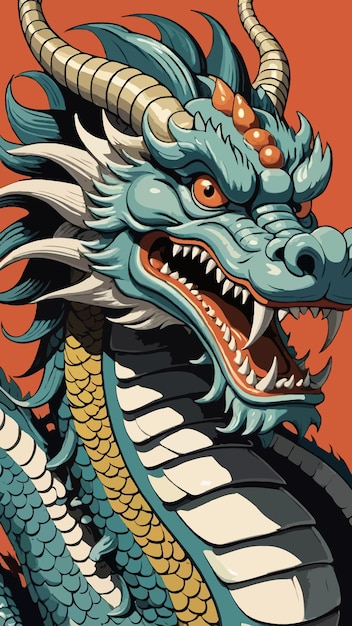 A painting of chinese dragon cartoon drawing artwork vector