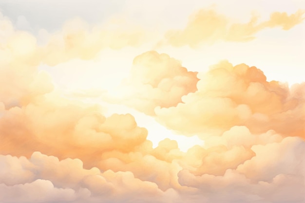 a painting of clouds with the words quot sunset quot on the bottom