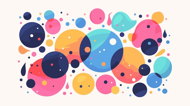 a painting of a colorful abstract background with circles and dots