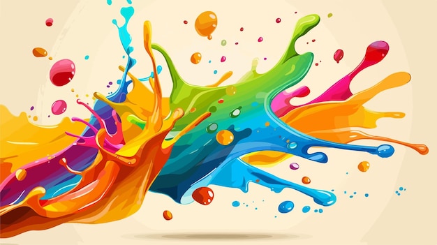 Vector a painting of colorful splashes of different colors