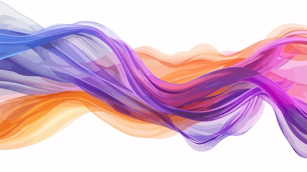 Vector a painting of colorful waves with a white background of purple and orange lines