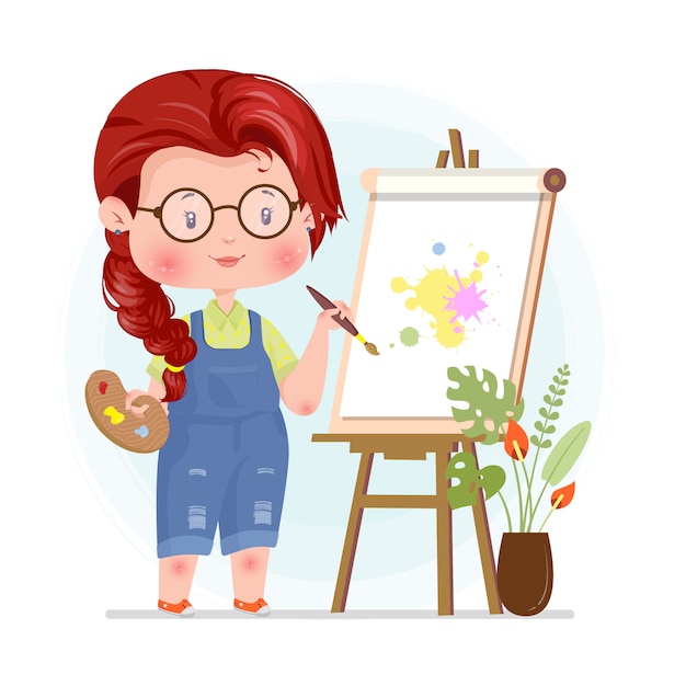 Painting Cute Character Concept  Illustration Productive at home