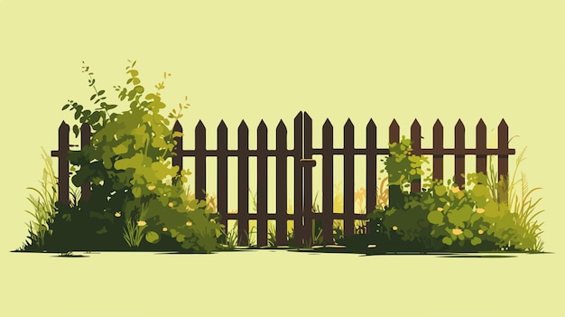 a painting of a fence with a fence in the background