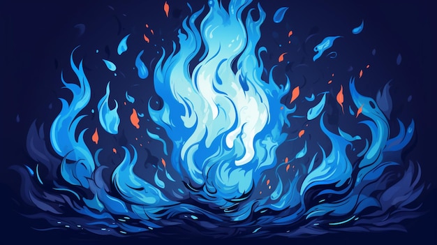 a painting of a fire that has the words  fire  on it